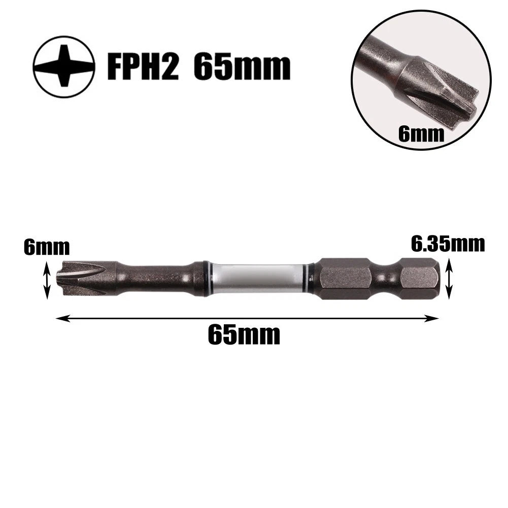 Magnetic Slotted Cross-Screwdriver Bit for Electrician FPH2 6mm (65-110mm)
