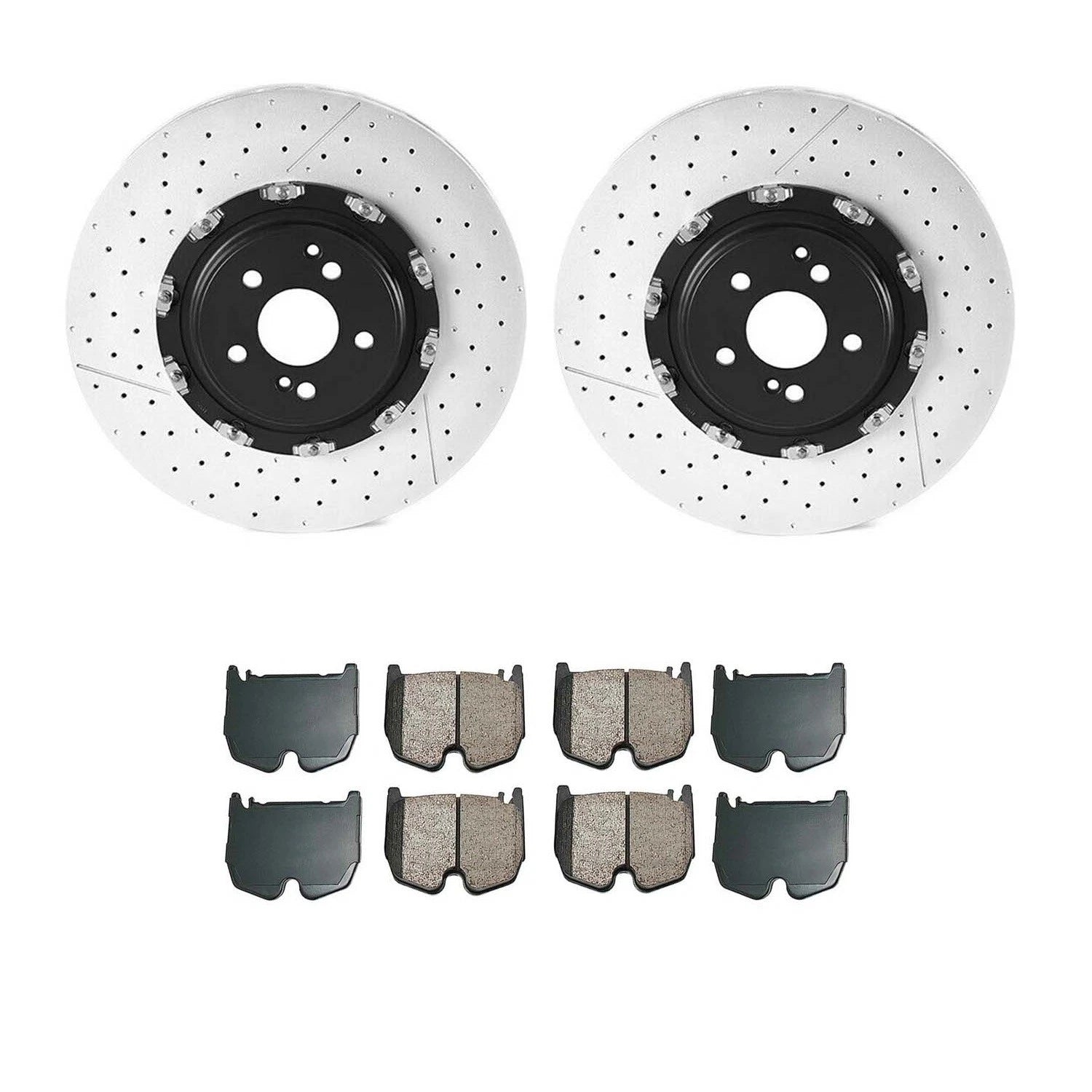 Akebono Euro Front Brake Kit 390mm Disc Rotors Ceramic Pads for MB R230 (2002–2011)