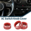 Set of 3 AC Climate Heater Switch Knob Cover Rings for Audi A3 8V (2014–2020) Red