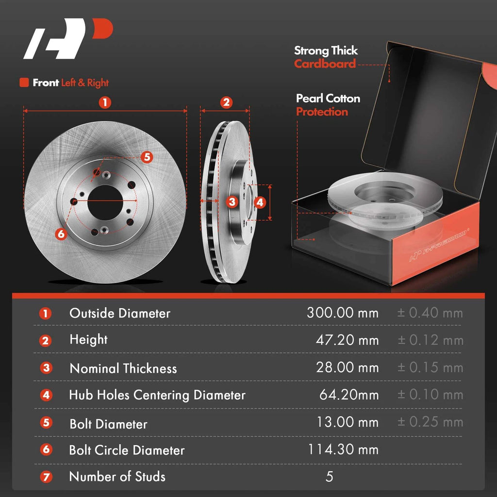 Ceramic Brake Pads and Rotors Front & Rear for Honda Accord (2018–2022)