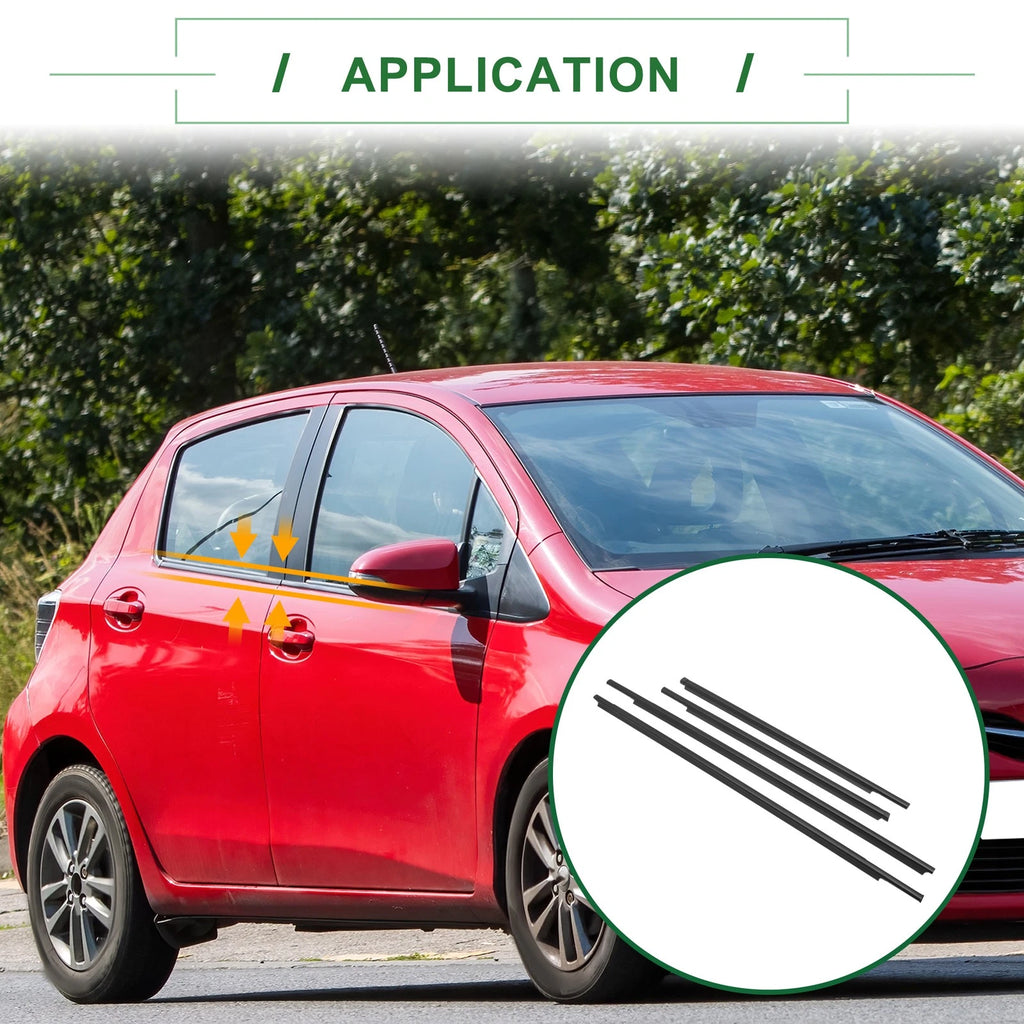 Set of 4 Weatherstrip Window Seal No.6821052150 for Toyota Yaris (2007–2016)