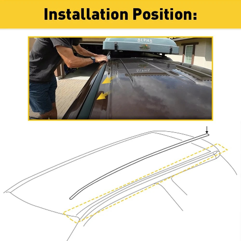 2pcs Roof Drip Molding 75552-0C060 75551-0C060 for Tundra Crew Max (2007–2021)