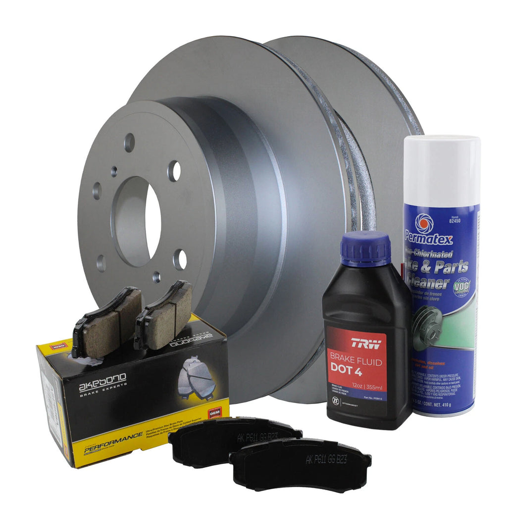 Rear Brake Kit 345mm Rotors & Akebono Ceramic Pads for Chevrolet GMC