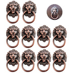 10X Vintage Lion Head Door Pull Handle Ring Knob for Cabinet Drawer (N/A)
