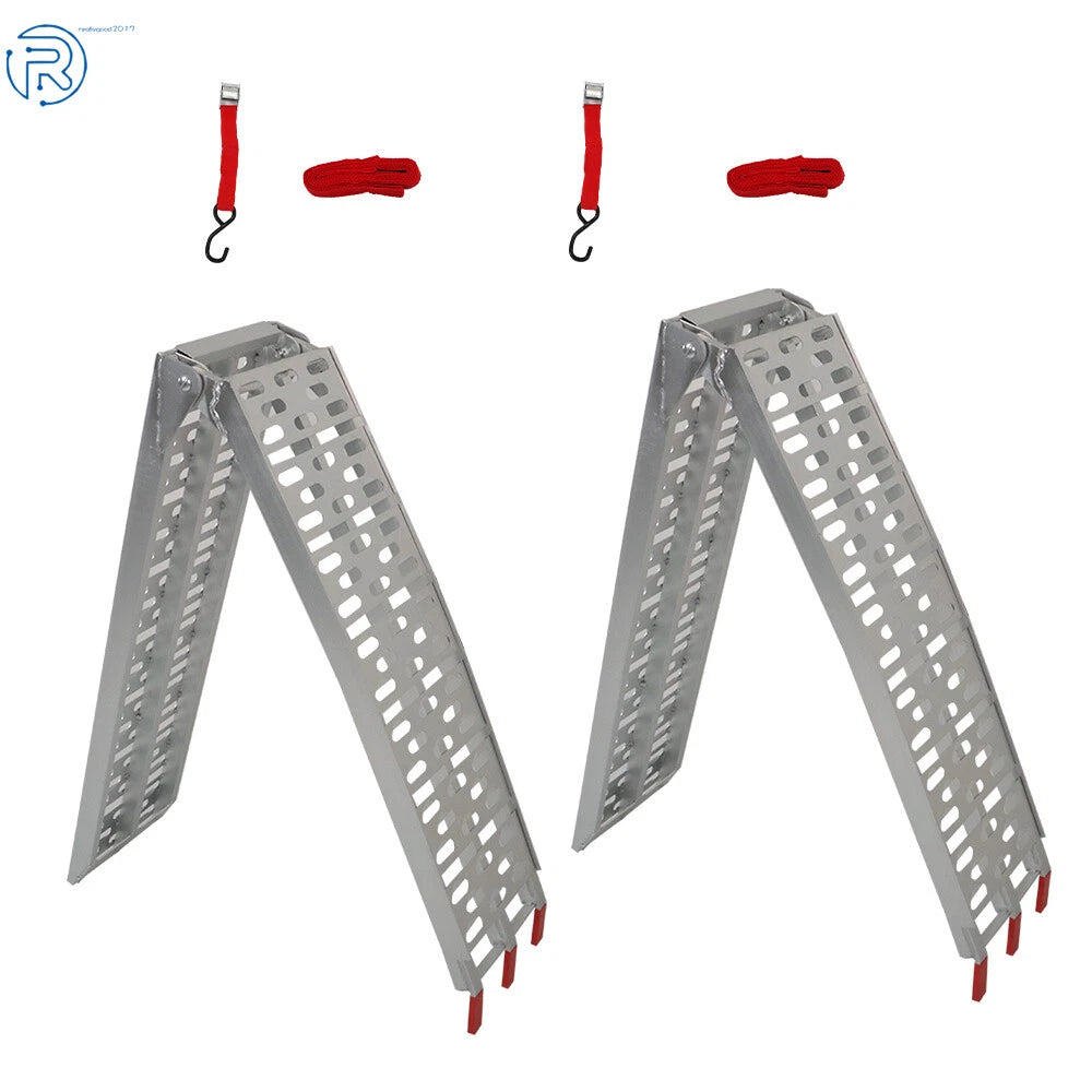 Set of 2 Aluminum Folding Loading Ramps for Truck Motorcycle ATV UTV