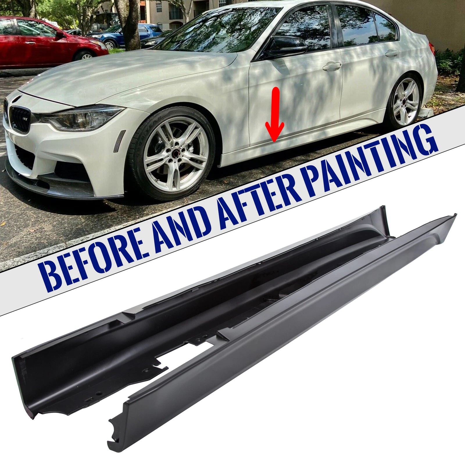 Side Skirts for BMW 3 Series F30 F31 F80 (2012–2018) - Black