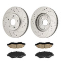 Front Drilled & Slotted Brake Rotors & Ceramic Pads for Honda Pilot (2003–2008)