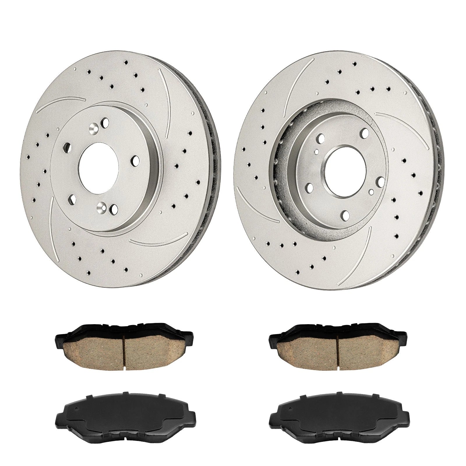 Front Drilled & Slotted Brake Rotors & Ceramic Pads for Honda Pilot (2003–2008)