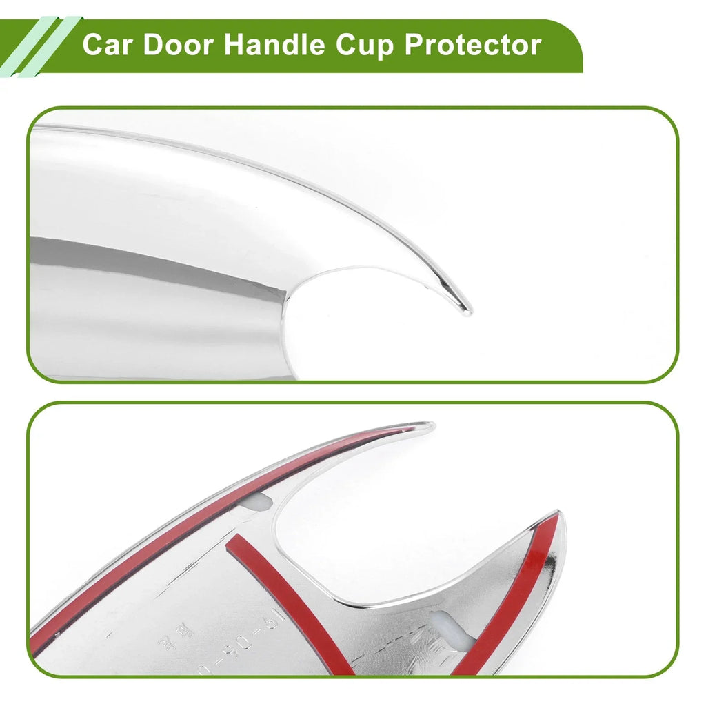 Car Door Handle Cup Protector 4 Pcs Chrome Silver Tone for BMW X3 (2022-2023)
