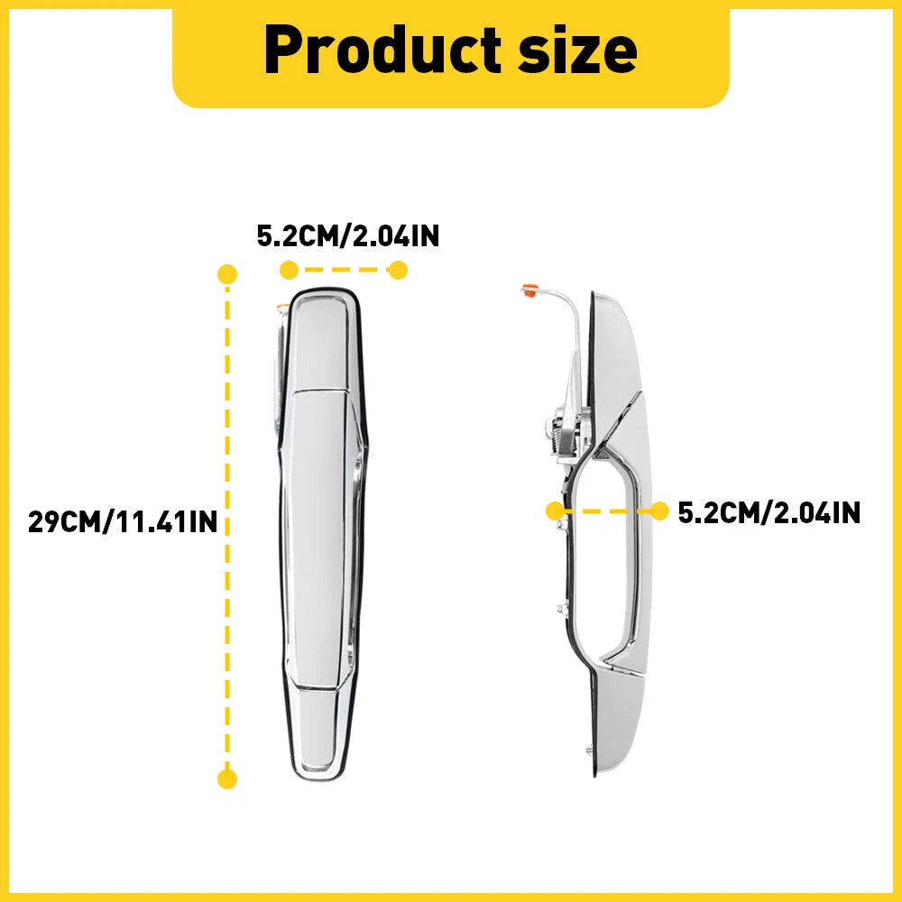 Chrome Door Handle for Chevy GMC (2007â2013) Left Rear