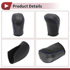 1Pc Gear Shift Knob Cover for Subaru Forester (2006–2012) Black Blue Faux Leather