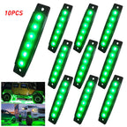10x Smoked Green LED Rock Lights for Jeep (YYYY–YYYY)