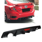 Rear Lower Bumper Diffuser with LED 3rd Brake Light for Honda Civic (2016–2021)