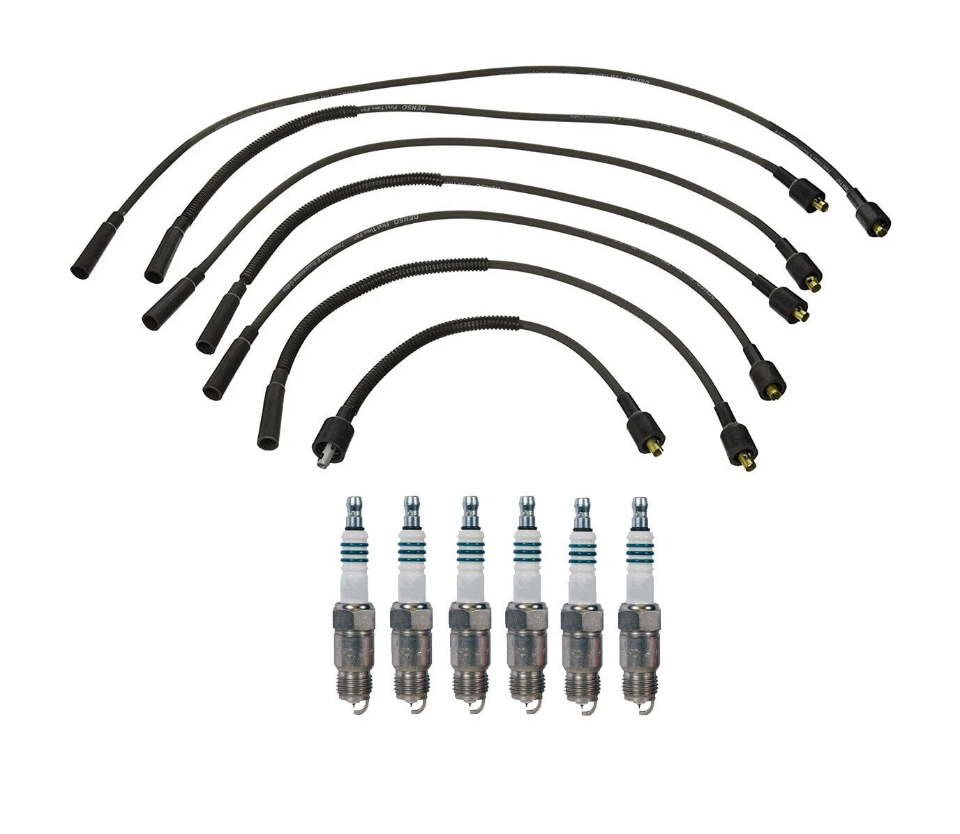 Denso 7mm Wire Set & 6 Iridium Power Spark Plugs for Dodge 3.9 V6 (1996–1998)