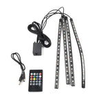 72 LED RGB Remote Control Decorative Foot Lamp for Car (No specific years)