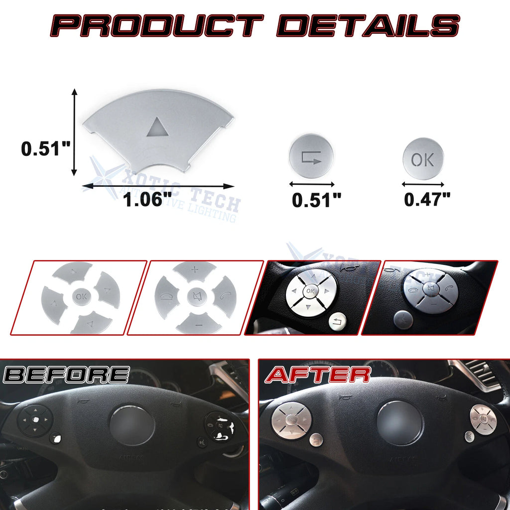 Steering Side Button Cover Trims for Mercedes-Benz C E S-Class (W204-W212)