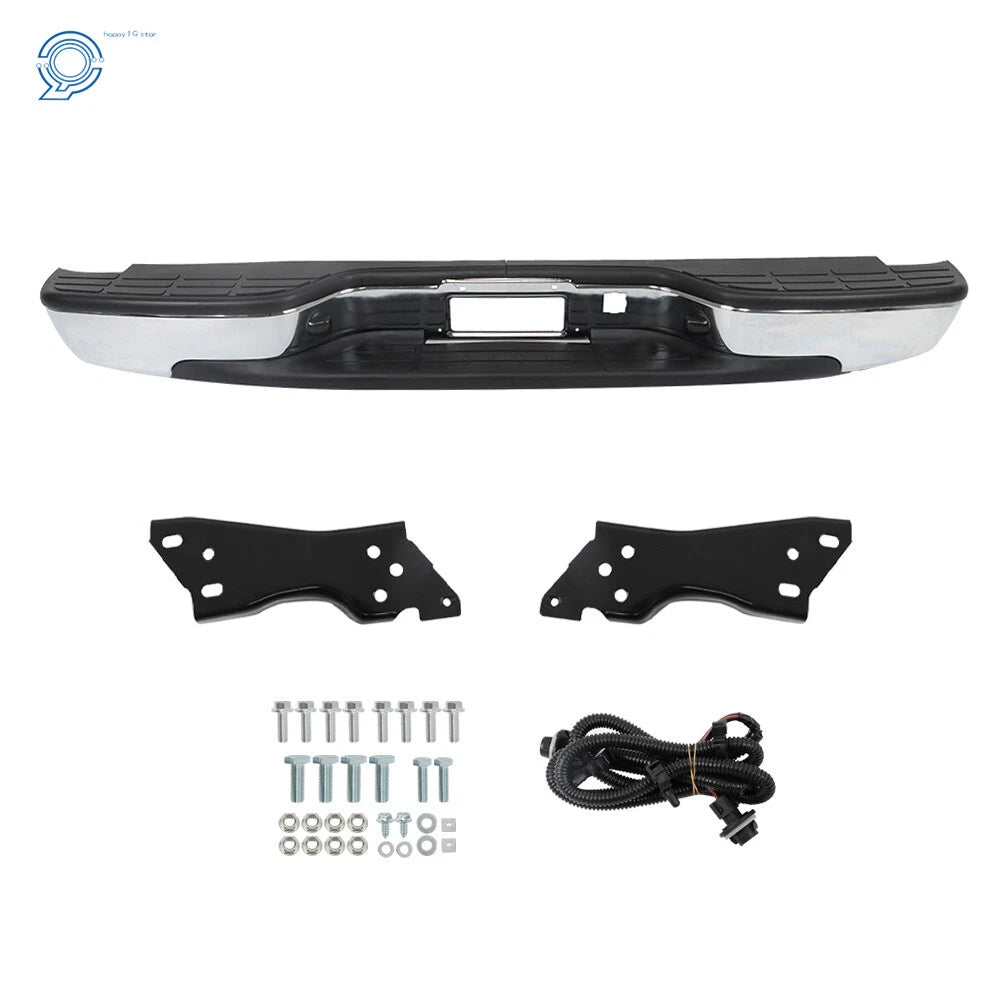 Chrome Rear Step Bumper for Chevy Silverado 1500 GMC Sierra 1500 (1999–2007)