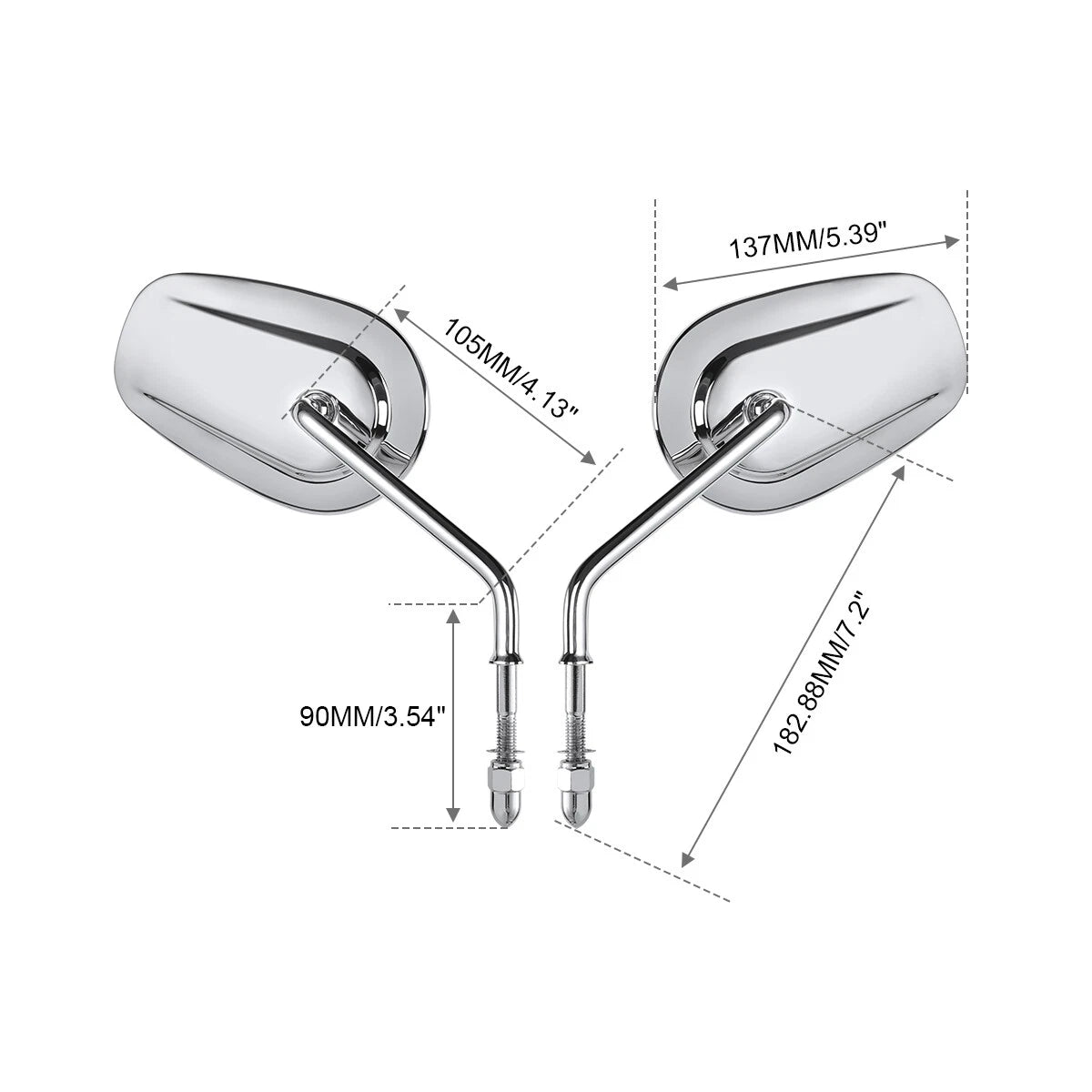 Chrome Rear-View Mirrors for Harley CVO Road Street Glide ST (2023–2026)