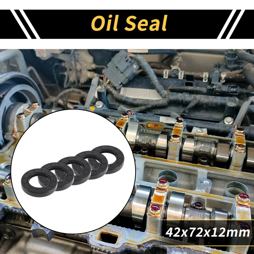 Set of 5 Oil Seal Rotary Shaft Seal NBR Rubber 42x72x12mm