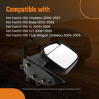 Left Side Mirror for Ford E-150 (2003–2013) Manual Fold Black 955495