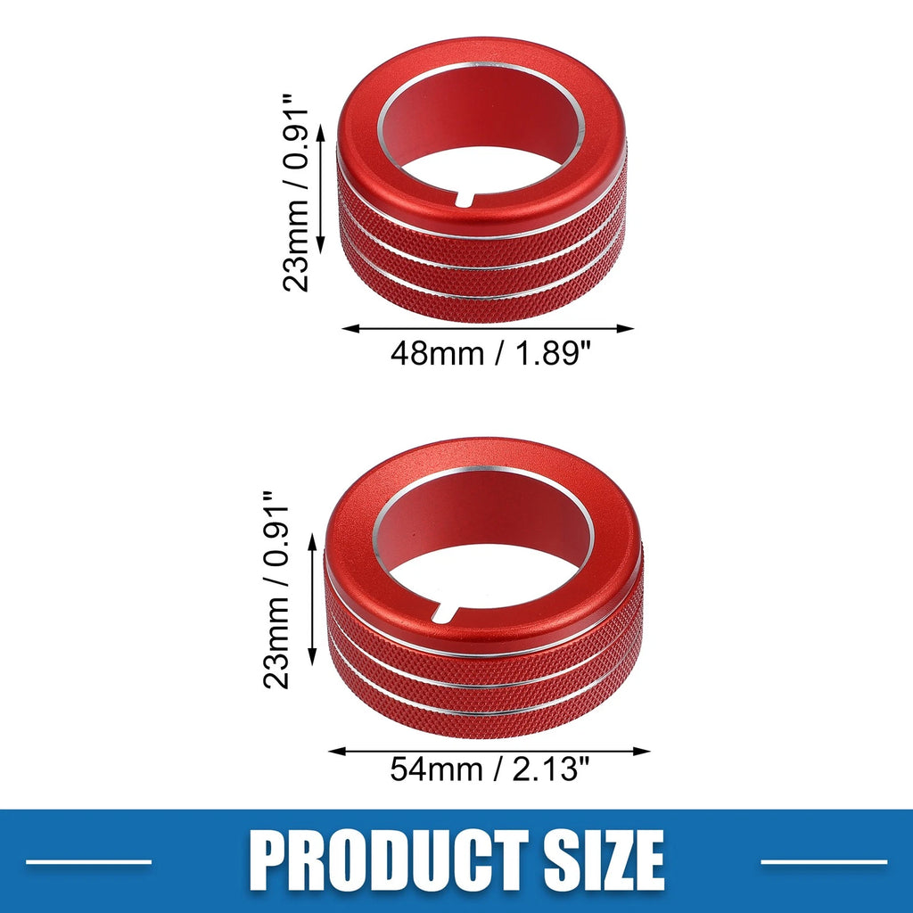 Set of 3 AC Button Ring Knob Cover Trim for Toyota 4Runner (2010–2020) Red