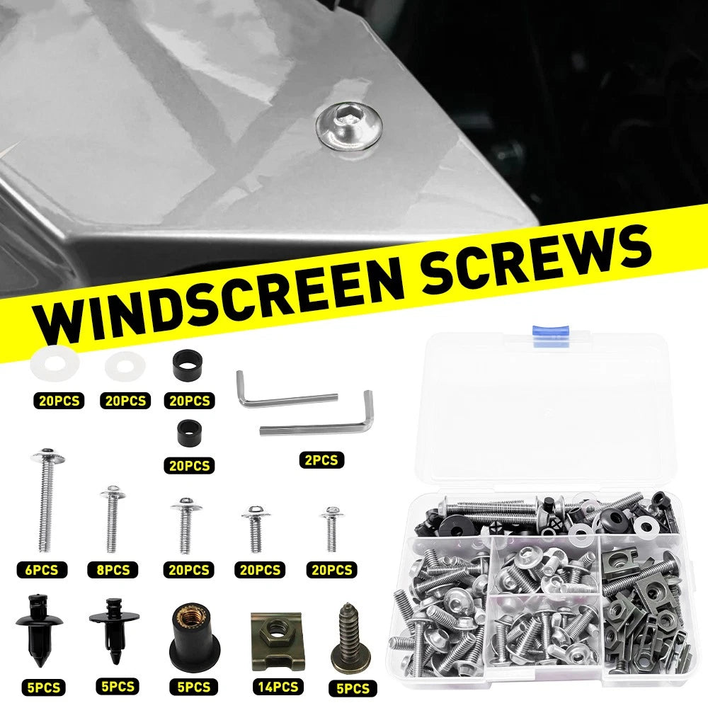 190pcs Fairing Bolts Kit for Suzuki GSXR600 GSXR750 GSXR1000 (2001–2023)