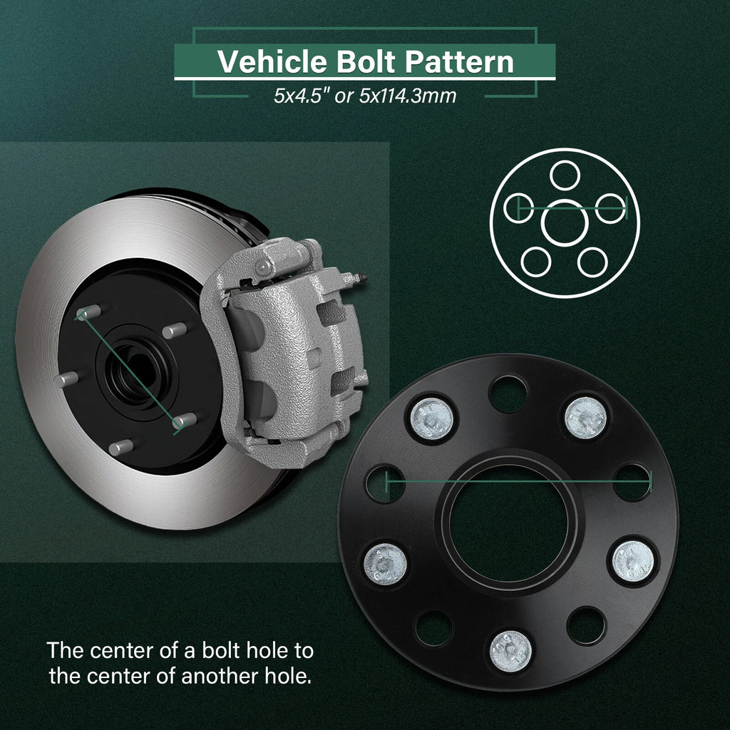 2X Hub Centric Wheel Spacers 5x4.5 12x1.5 for Toyota RAV4 Sienna (1998–2020)