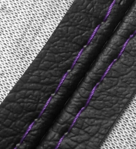 Leather Console Lid Armrest Cover for Cadillac XTS (2013–2019) Purple Stitch