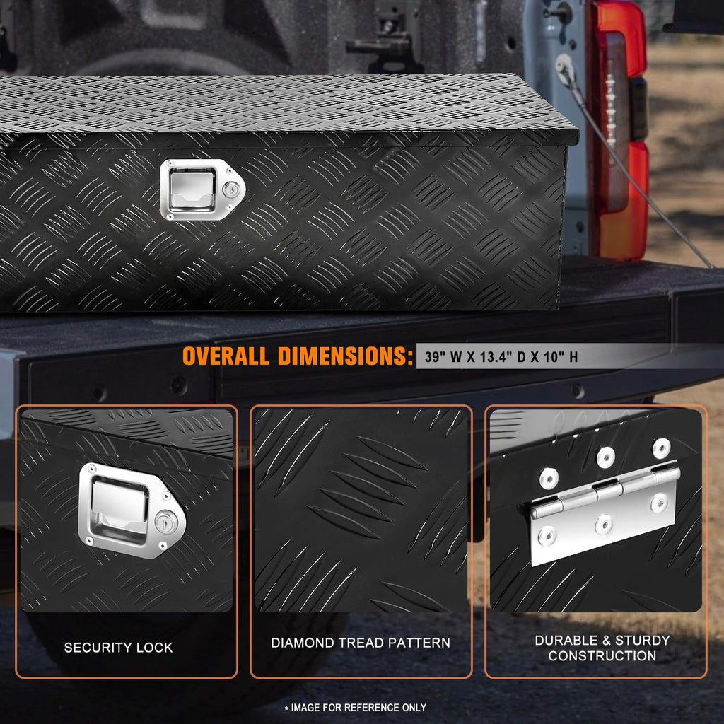 Aluminum Recessed Side Handle Tool Box for Truck (39"x13.4"x10")
