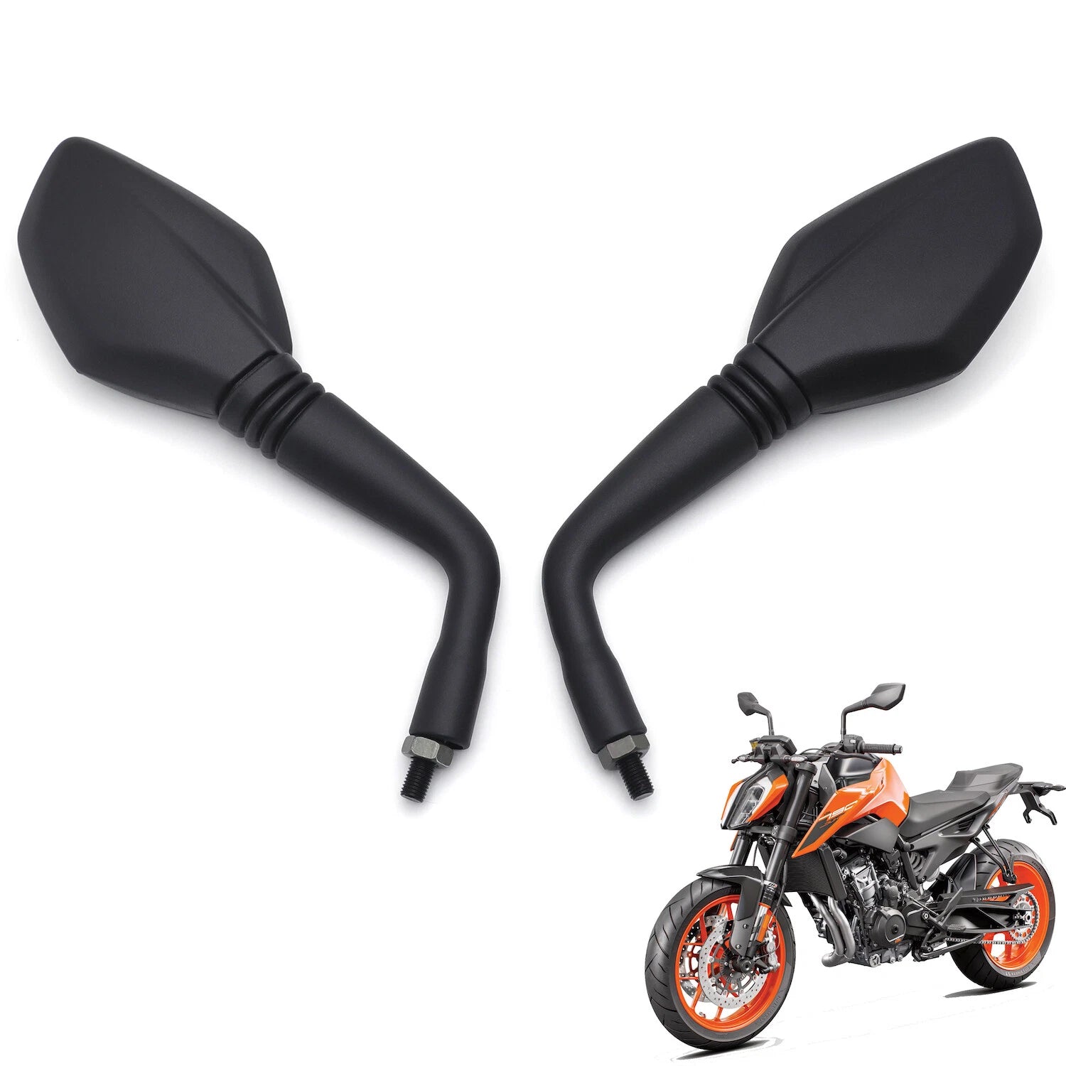 Set of 2 Black Rearview Mirrors for KTM 790 Duke, 890 Adventure, 390 Duke