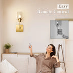 LED Wall Sconce for Rechargeable Battery Operation - Gold Finish