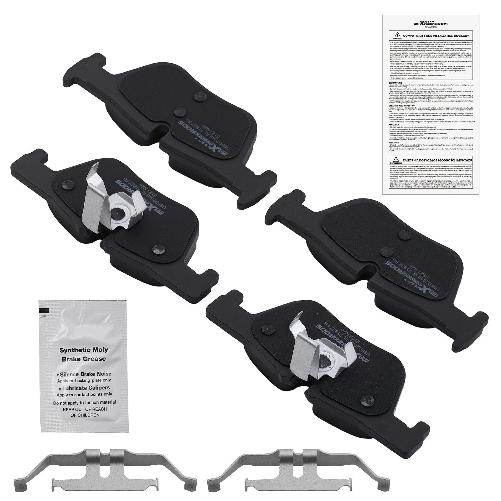 Rear Ceramic Brake Pads Kit for BMW 228i 230i 320i 328i 330i 428i 430i (2014–2021)