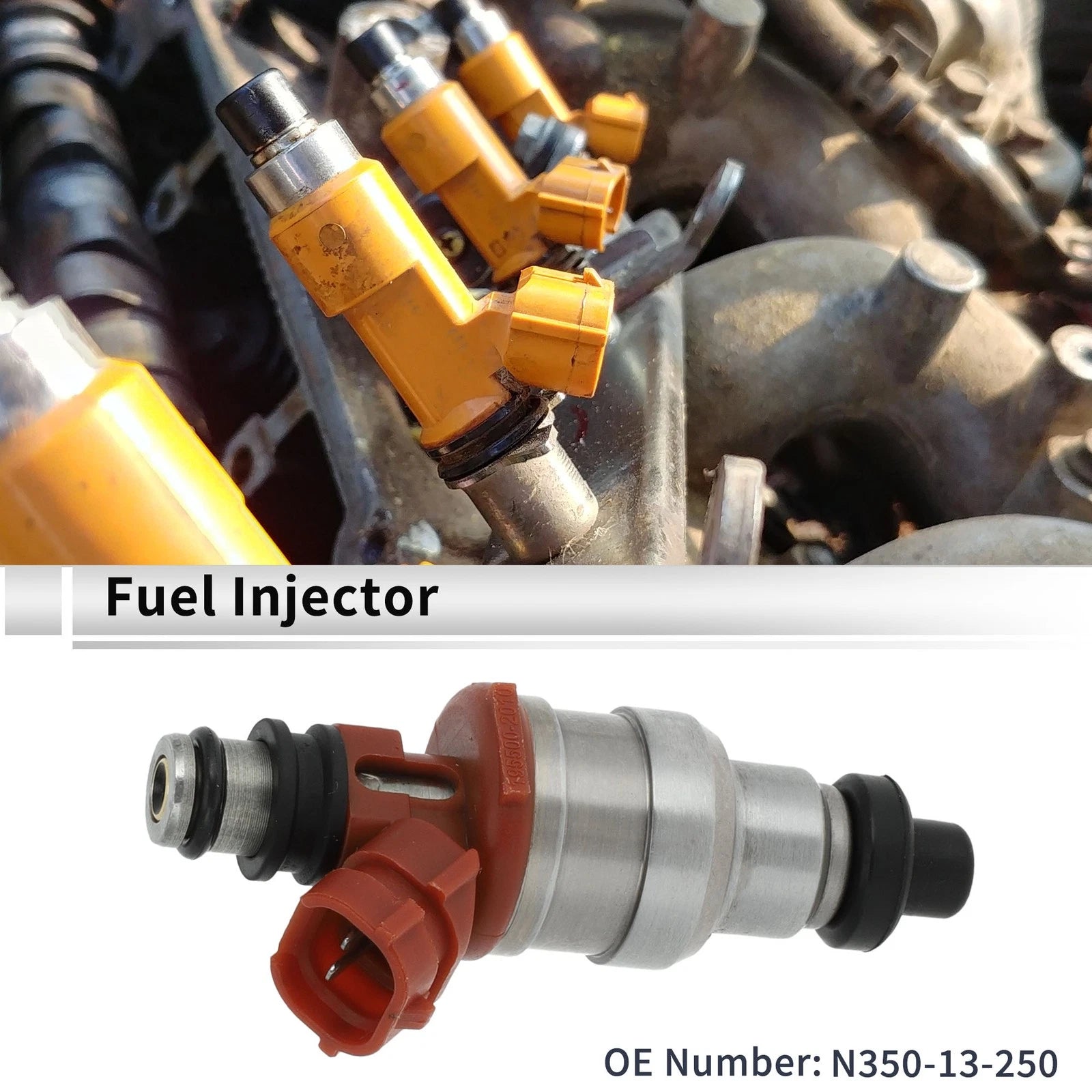 Fuel Injector N350-13-250 for Mazda RX-7 (1989–1991) 1 Pc Red