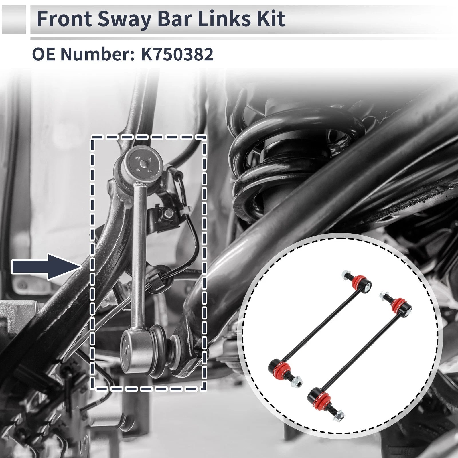 Set of 2 Front Stabilizer Bar Links for Dodge Journey (2009–2020) No.K750382