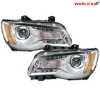 Set of 2 Headlights for Chrysler 300 (2011–2014) Chrome Housing Halogen