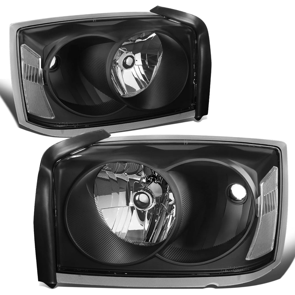 Headlights for Dodge Dakota (2005–2007) - Black Housing, Clear Lens