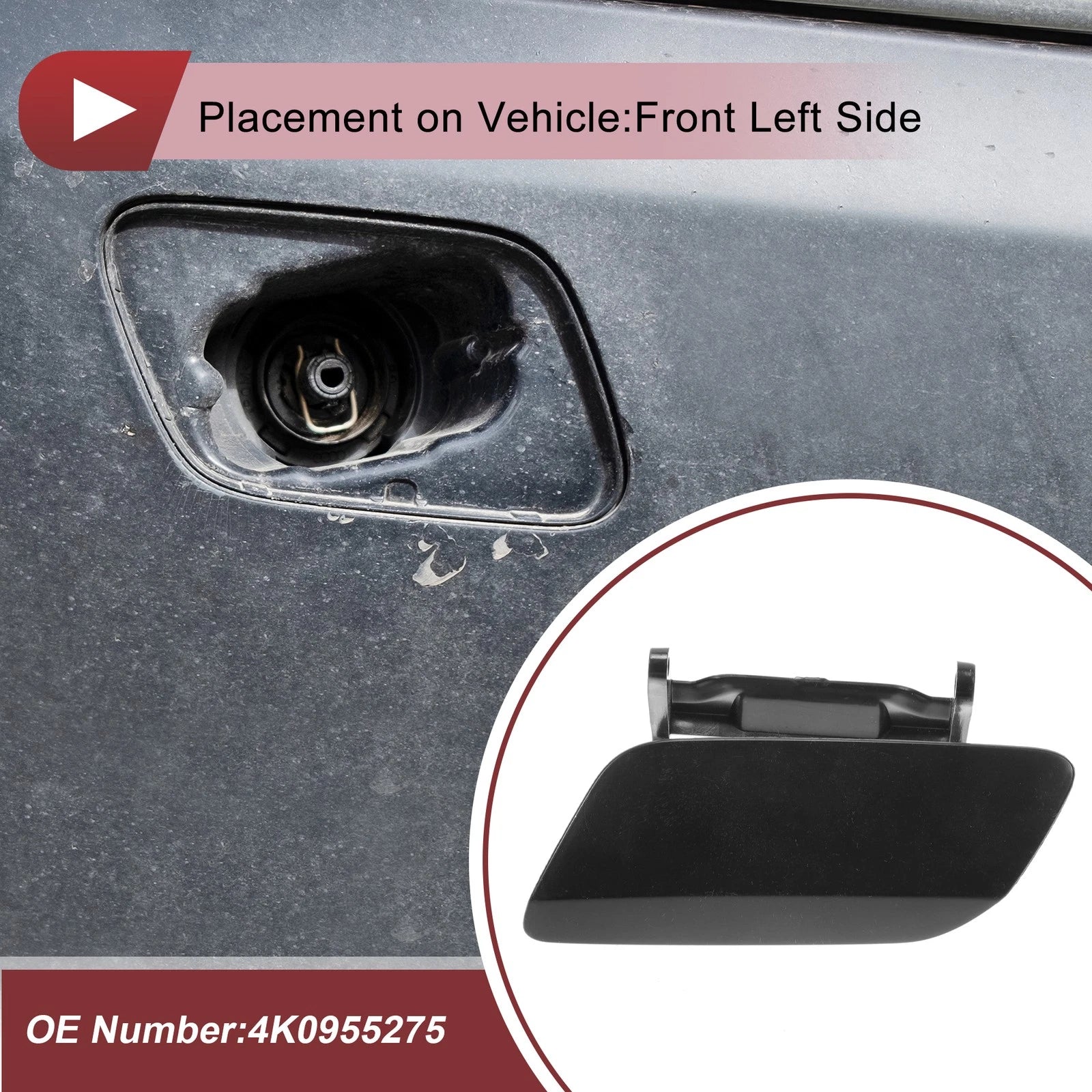 Front Left Washer Nozzle Cover Cap No. 4K0955275 for Audi A6 (2019–2024)