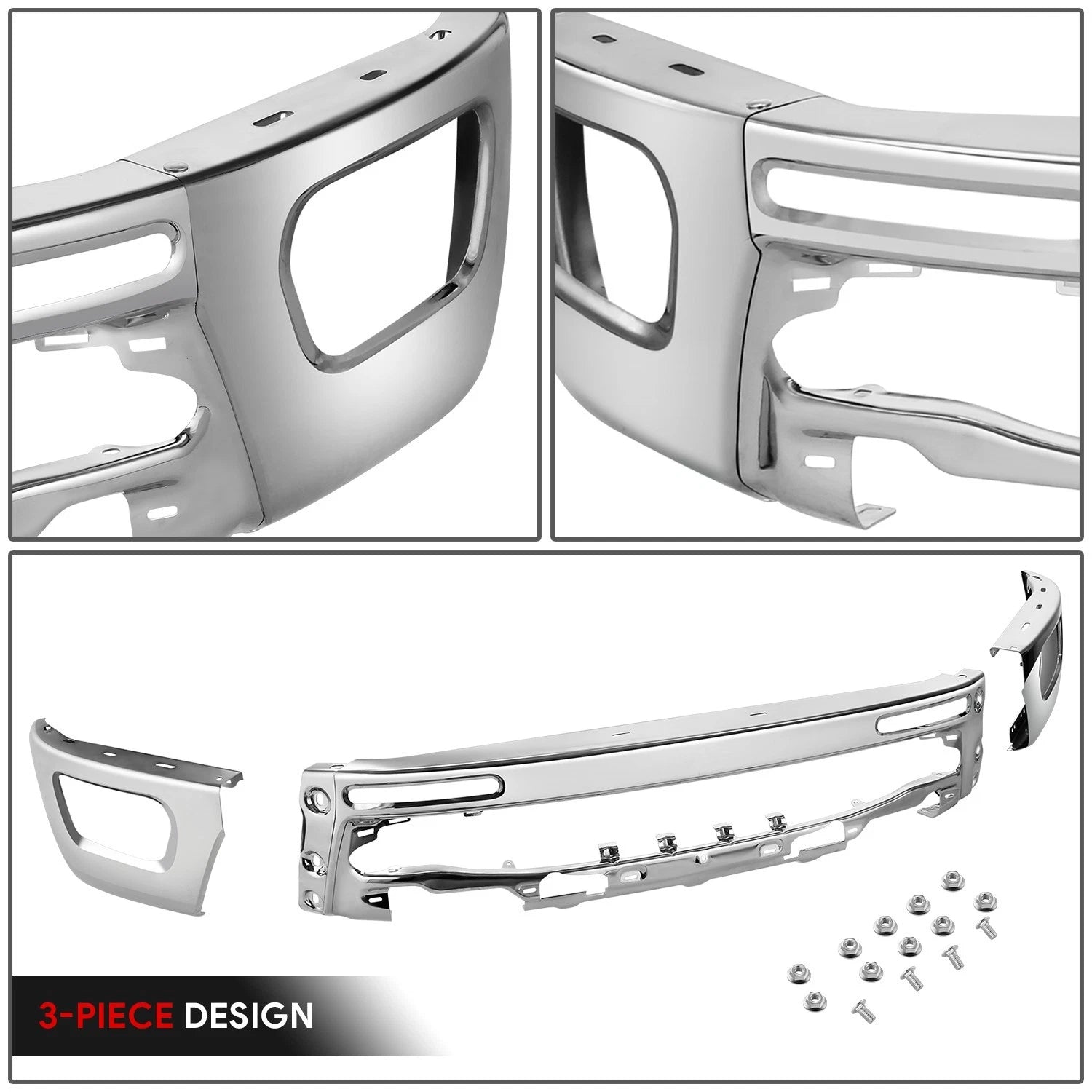 Chrome Steel Front Bumper Face Bar for Ford Ranger (2019–2024)