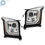 Pair HID LED DRL Projector Headlights for GMC Yukon XL (2015–2020)