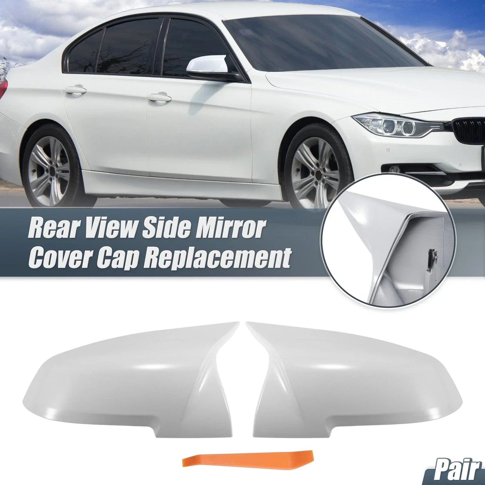 Rearview Mirror Cover Cap White for BMW X1