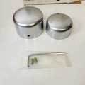 Set of 2 Rear Axle Nut Covers for Harley Dyna Softail (2008–Present) Satin Chrome 43000110