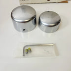 Set of 2 Rear Axle Nut Covers for Harley Dyna Softail (2008–Present) Satin Chrome 43000110