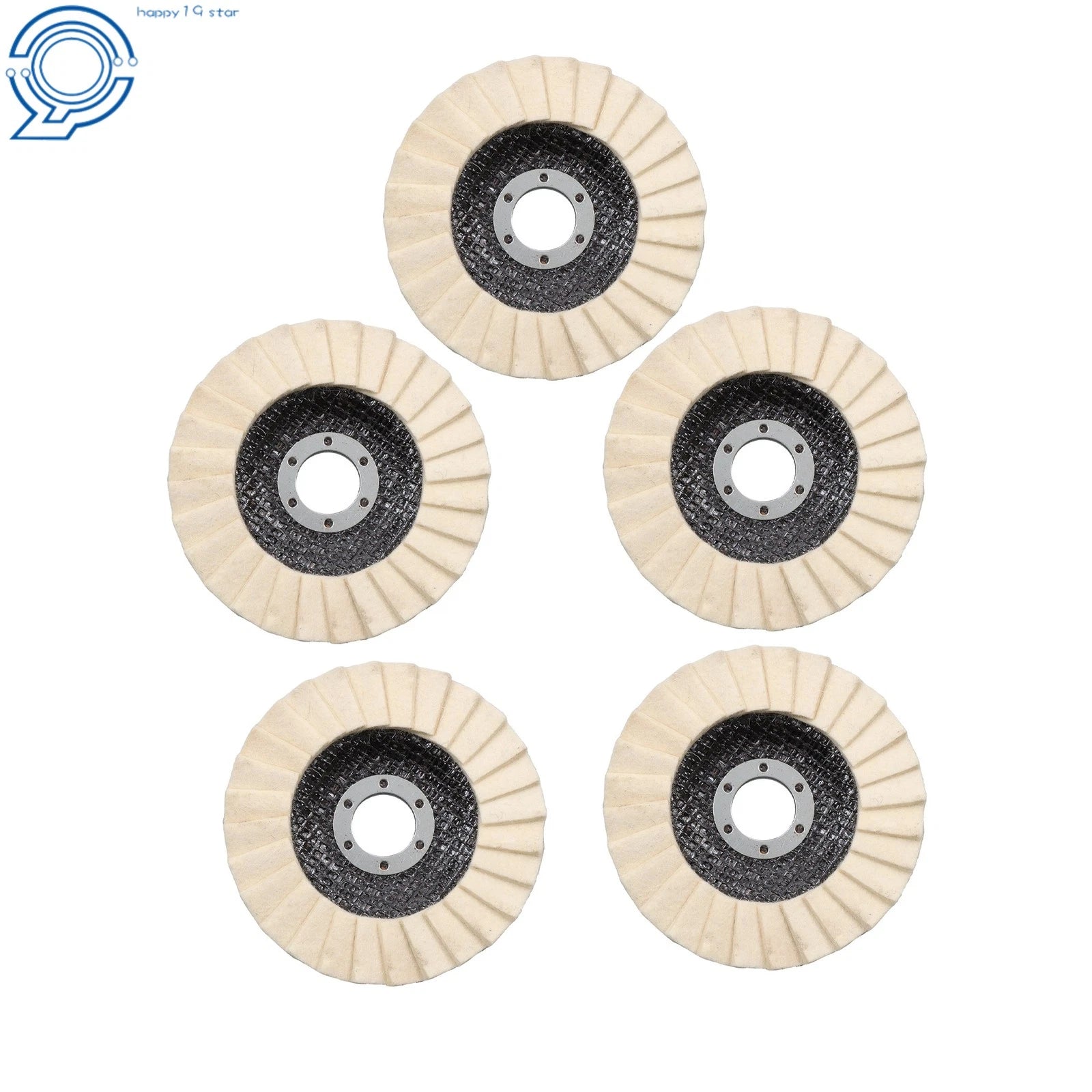 5 Pack Wool Felt Flap Discs for Buffing and Polishing Wheels (4-1/2")