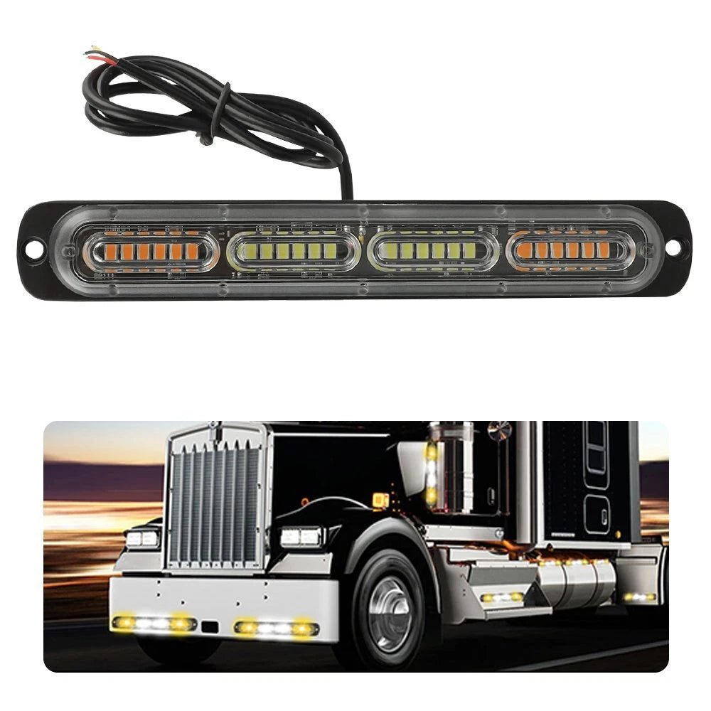 24LED Strobe Light Bar for Car Truck (Amber/White)
