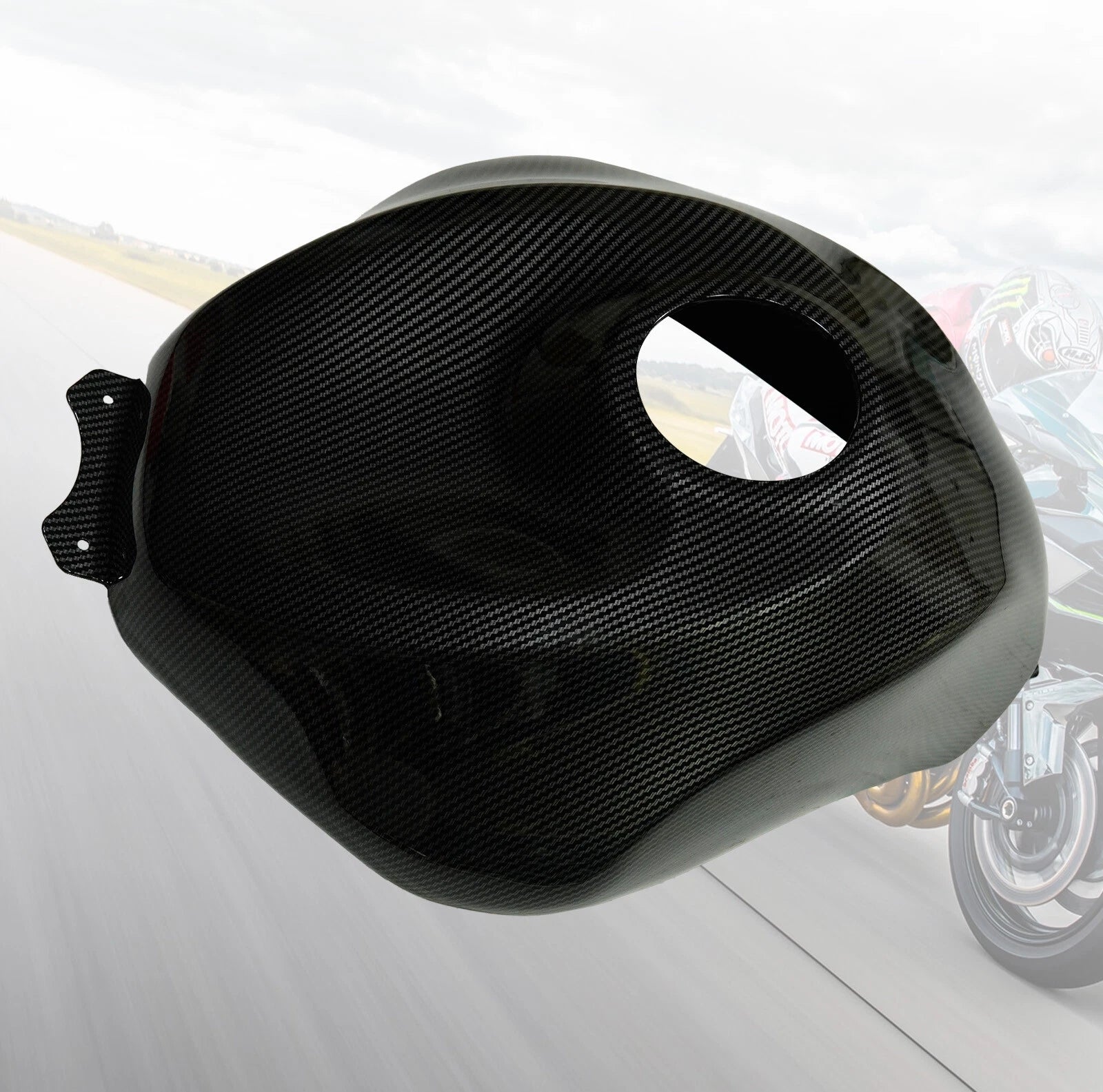 Carbon Fiber Fuel Gas Tank Cover for Kawasaki Ninja ZX-6R (2009–2025)