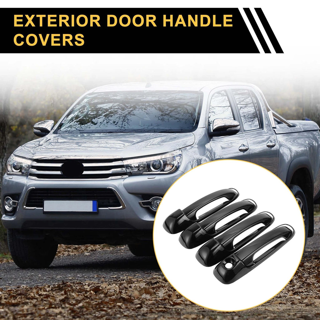 Set of 4 Car Door Handle Protectors for Dodge Ram 1500 (2002–2008) Glossy Black