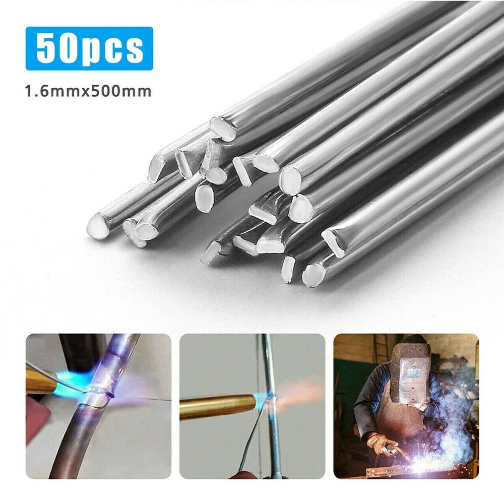 50pcs Low Melting Point Aluminum Welding Rods for Automotive Repairs