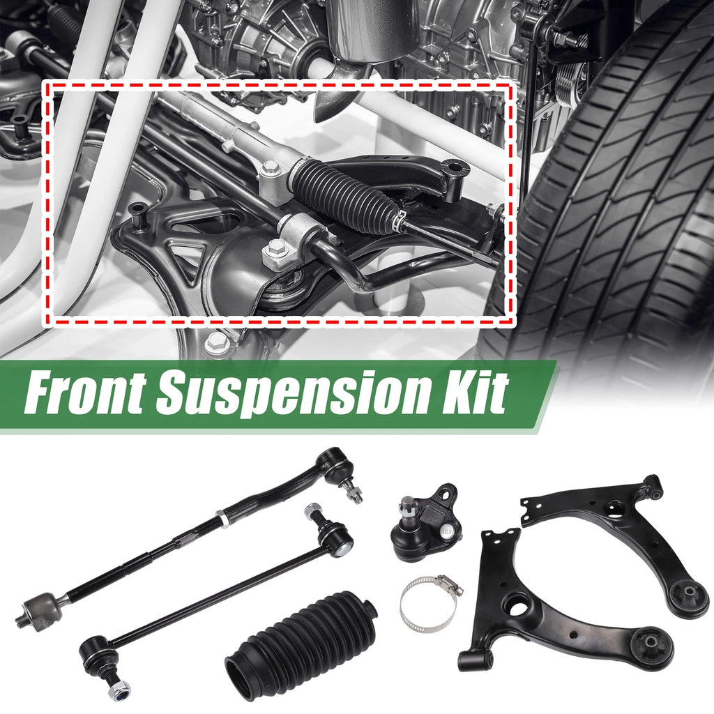 12pcs Front Suspension Kit Control Arm Tie Rod End for Toyota Corolla (2003–2008)