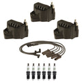 3X Ignition Wires, 3 Coils, 6 Spark Plugs Kit for Oldsmobile Pontiac Buick (3.8L)