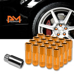 Set of 20 M12X1.5 Orange JDM Open End Conical Wheel Lug Nuts + Extension 20mm